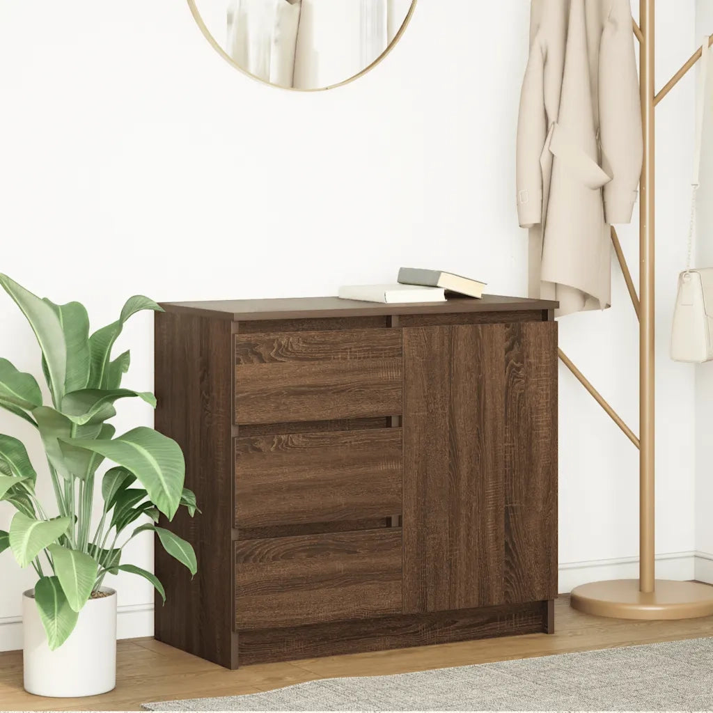 Credenza con Cassetto Rovere Marrone 71x35x65 cm in Truciolato 861577