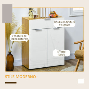 Mobile 2 Ante 1 Cassetto 70x35x92 cm in Truciolato Bianco