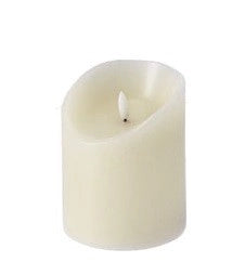 1 Pezzo Candela a Led Cilindrica con Timer Avorio 10 x 12,5 cm