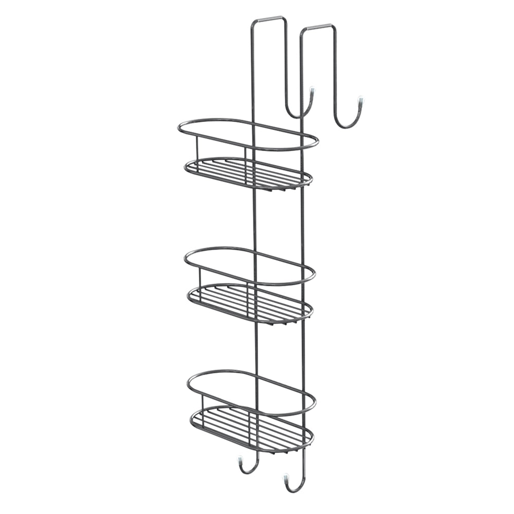 Portaoggetti appendibile da doccia Gedy 24x22x68 cm in metallo cromato 3 mensole | Tito Round