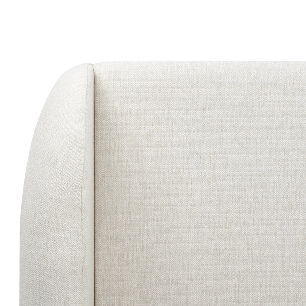 Letto matrimoniale con contenitore rivestito in tessuto bianco sporco con ampia testata 160 x 200 cm camera da letto elegante
