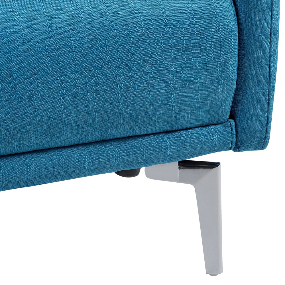 Divano Letto colore Blu Mare 3 Posti Seduta Con Bottoni meccanismo ʺClick Clackʺ in metallo