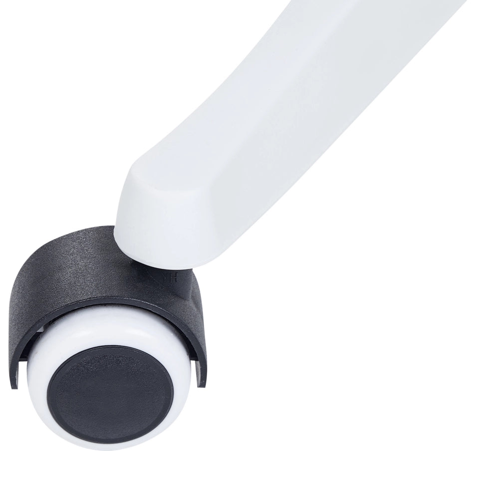 Sedia da Ufficio in Ecopelle Grigia e Bianca Girevole Alzata a Gas Regolabile in Altezza con Ruote Ergonomica Moderna