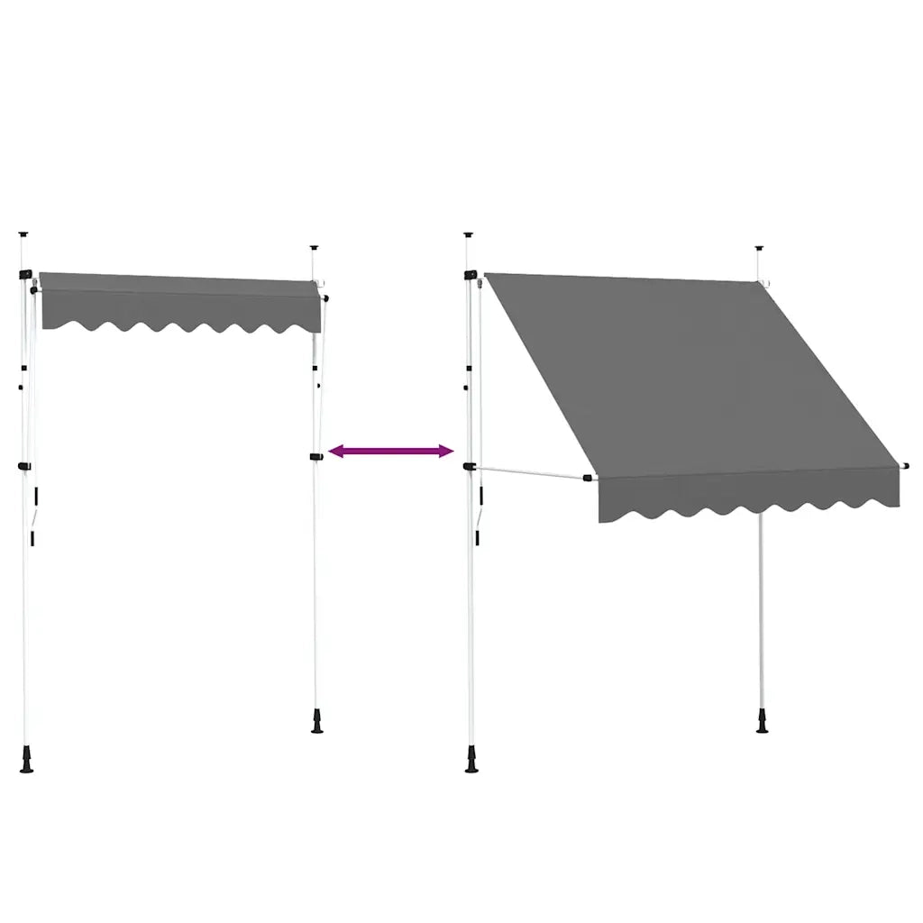 Tenda da Sole Retrattile Manuale 200 cm Antracite 143688