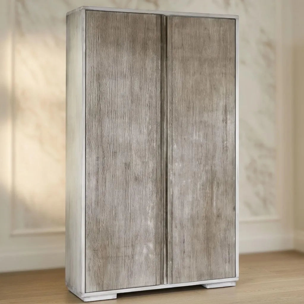 Armadio 2 porte shabby chic in legno l.120 p.60 h.220 - Mobili 2G