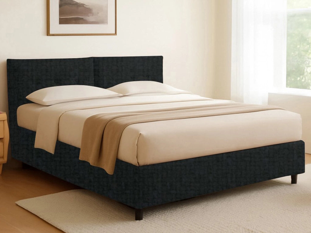 Exeter, Letto Singolo Sfoderabile Made in Italy, Grigio Scuro
