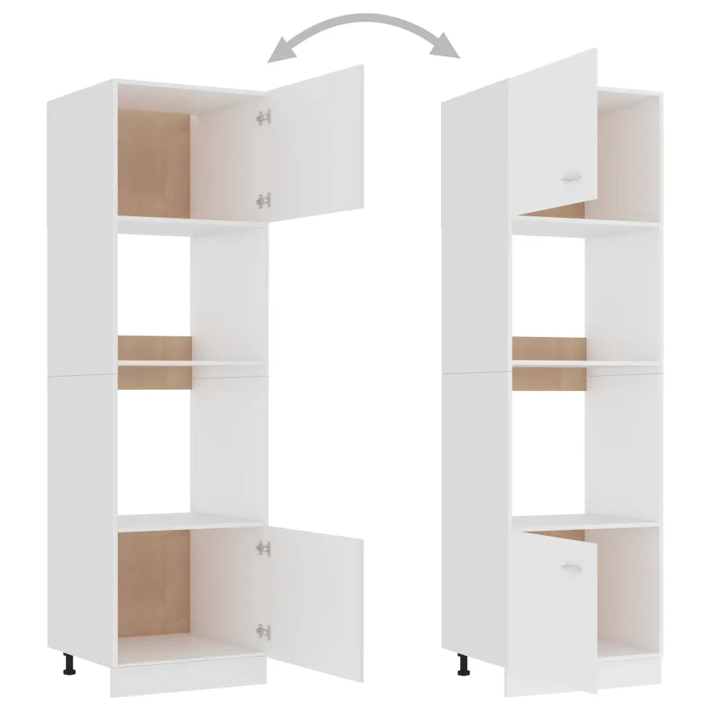 Pensile da cucina | Armadio per Microonde ¡°Lyon¡± Bianco 60x57x207 cm