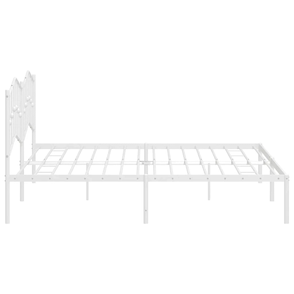 Giroletto con Testiera-Struttura Letto con testiera Metallo Bianco 193x203 cm 579851