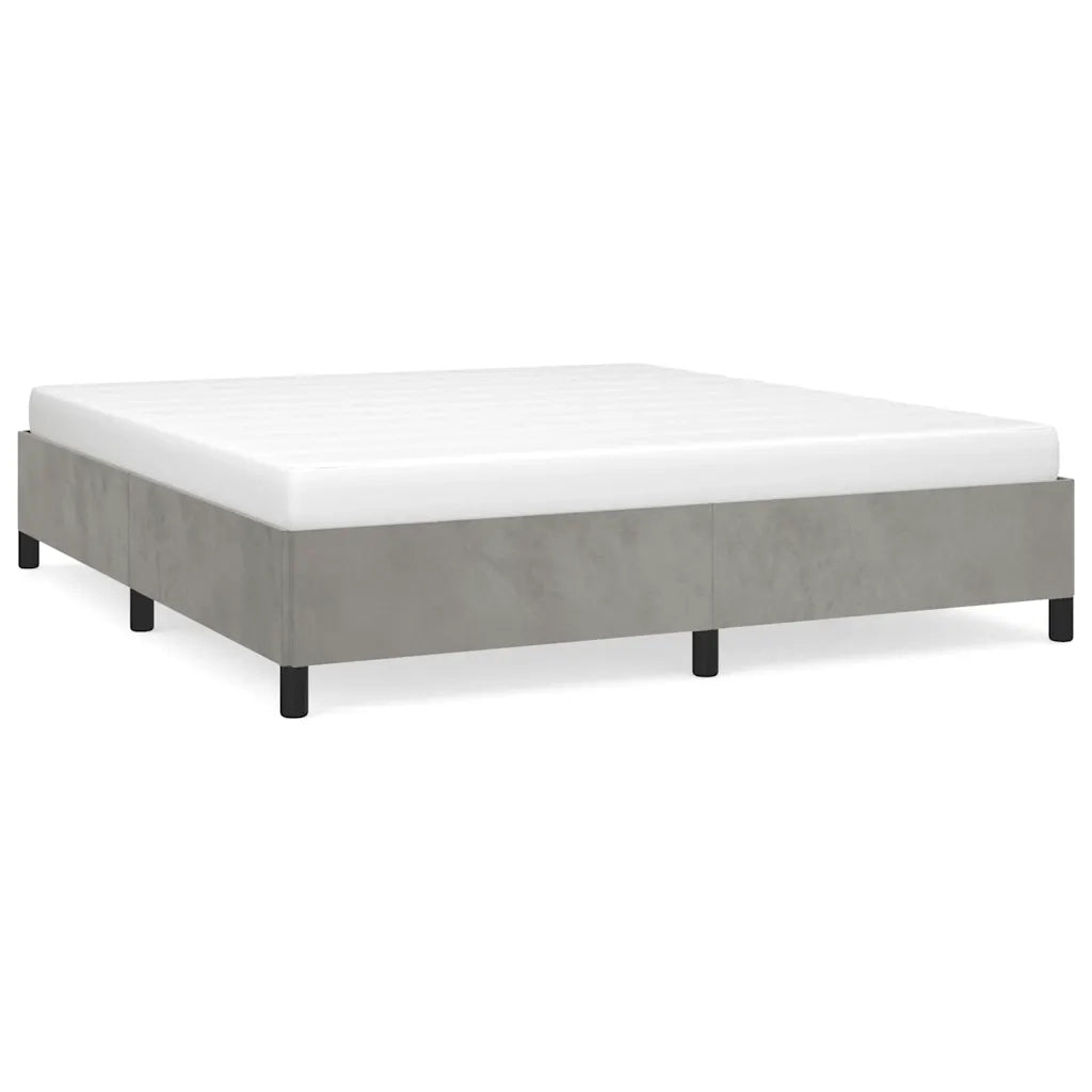 Struttura letto senza Materasso Grigio Chiaro California King Velluto 347363