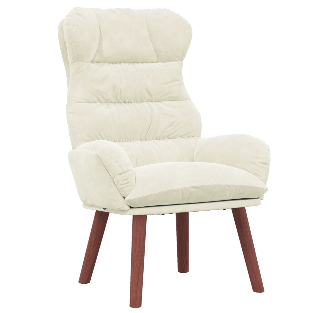Poltrona Rilassante in Velluto Crema