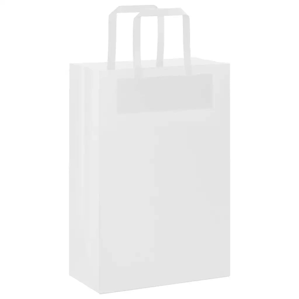 Sacchetti di Carta 250 pz con Manici Bianchi 21x11x31 cm
