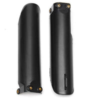 Coprisella di forcella Marzocchi stile - Nero - 2 Pezzi - Adatto per motori a 4 tempi - Incluso materiale di fissaggio - Resistenti allo shock, in plastica