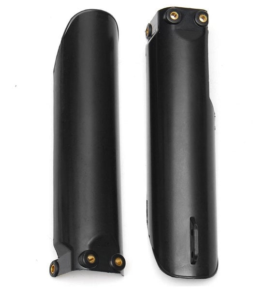 Coprisella di forcella Marzocchi stile - Nero - 2 Pezzi - Adatto per motori a 4 tempi - Incluso materiale di fissaggio - Resistenti allo shock, in plastica