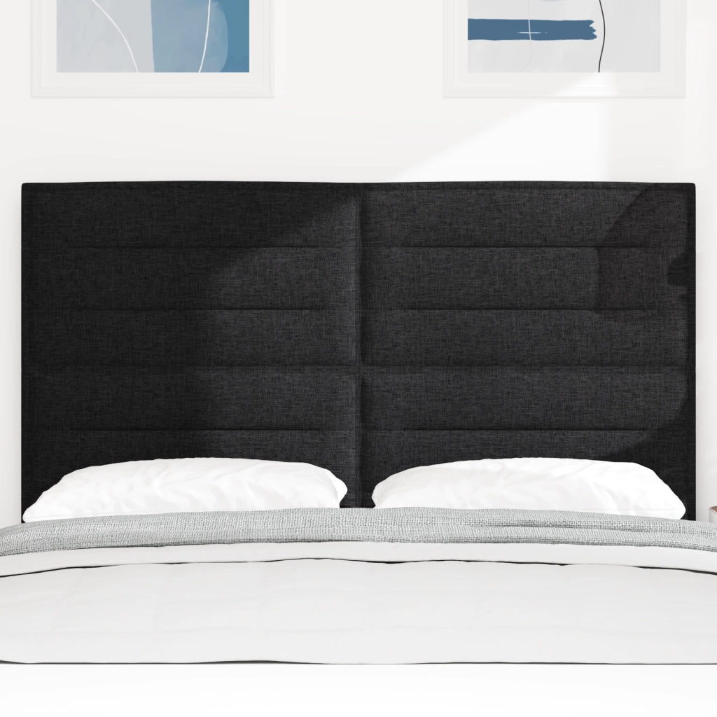 Testata a LED Design Linee Nero 72 cm Tessuto