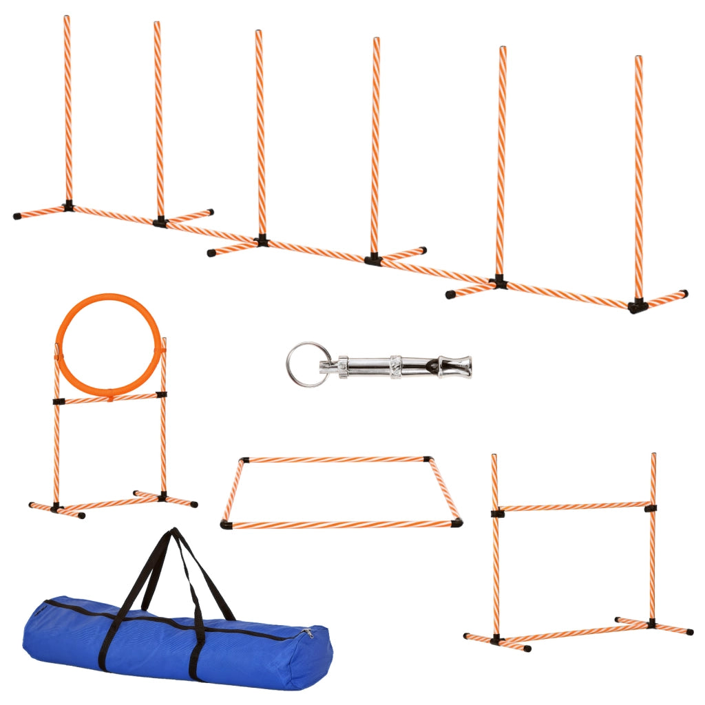 Set Agility per Addestramento Cani con Slalom Ostacoli Ajustables ¨C zephmum ¨C Grigio