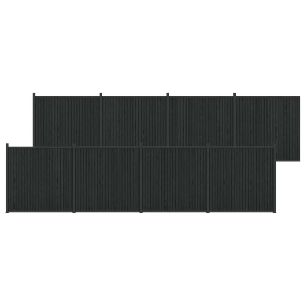 Pannello di Recinzione 8 pcs WPC e Alluminio Nero