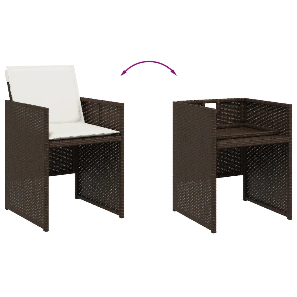 Sedie da Giardino con Cuscini 4 pz Marroni in Polyrattan 4007438