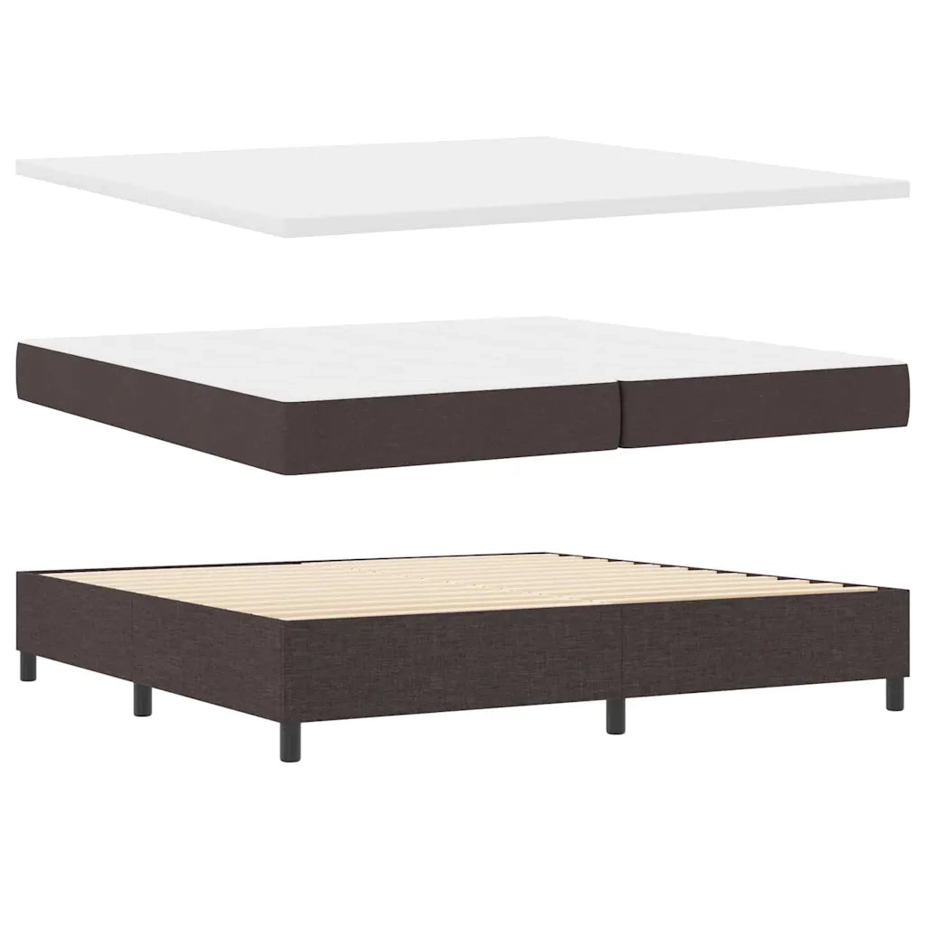 Letto a molle con materasso Marrone scuro 200 x 200 cm Tessuto 3343528