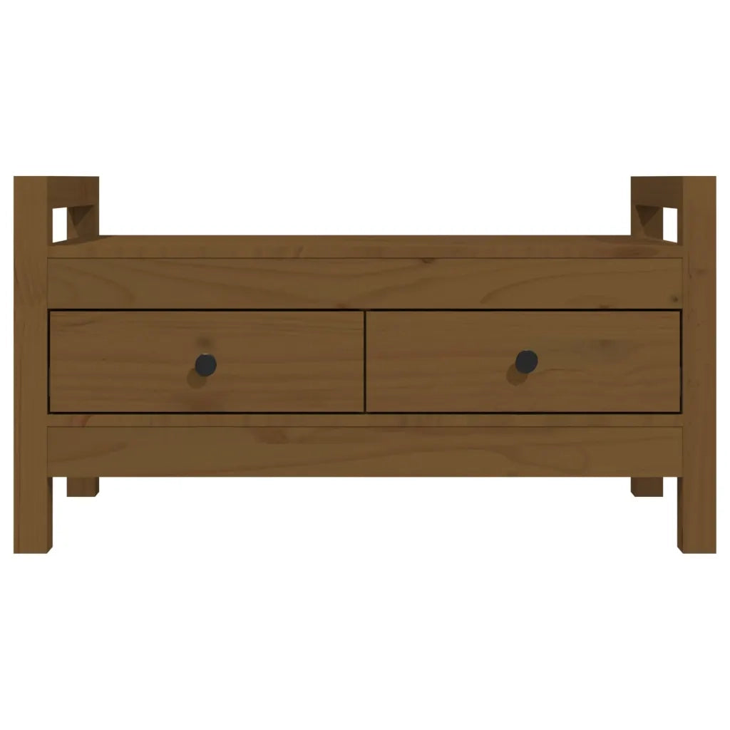 Panca da Ingresso Ambra 80x40x43 cm in Legno Massello di Pino 821787