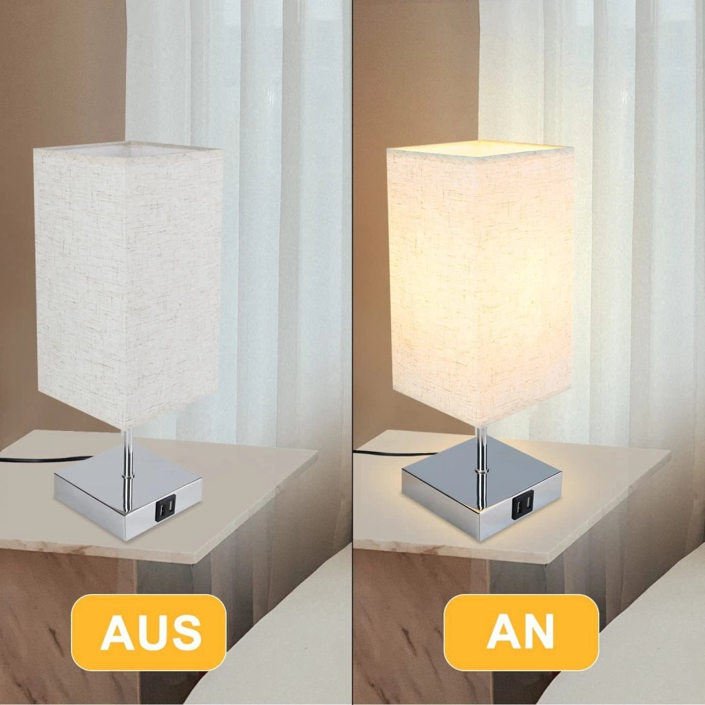 ZMH Lampada da tavolo vintage touch dimmerabile E27 LED USB ricarica intercambiabile per comodino camera letto