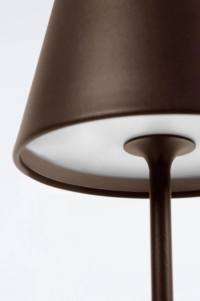 Lampada da Tavolo Ø12x38 cm in Acciaio Marrone