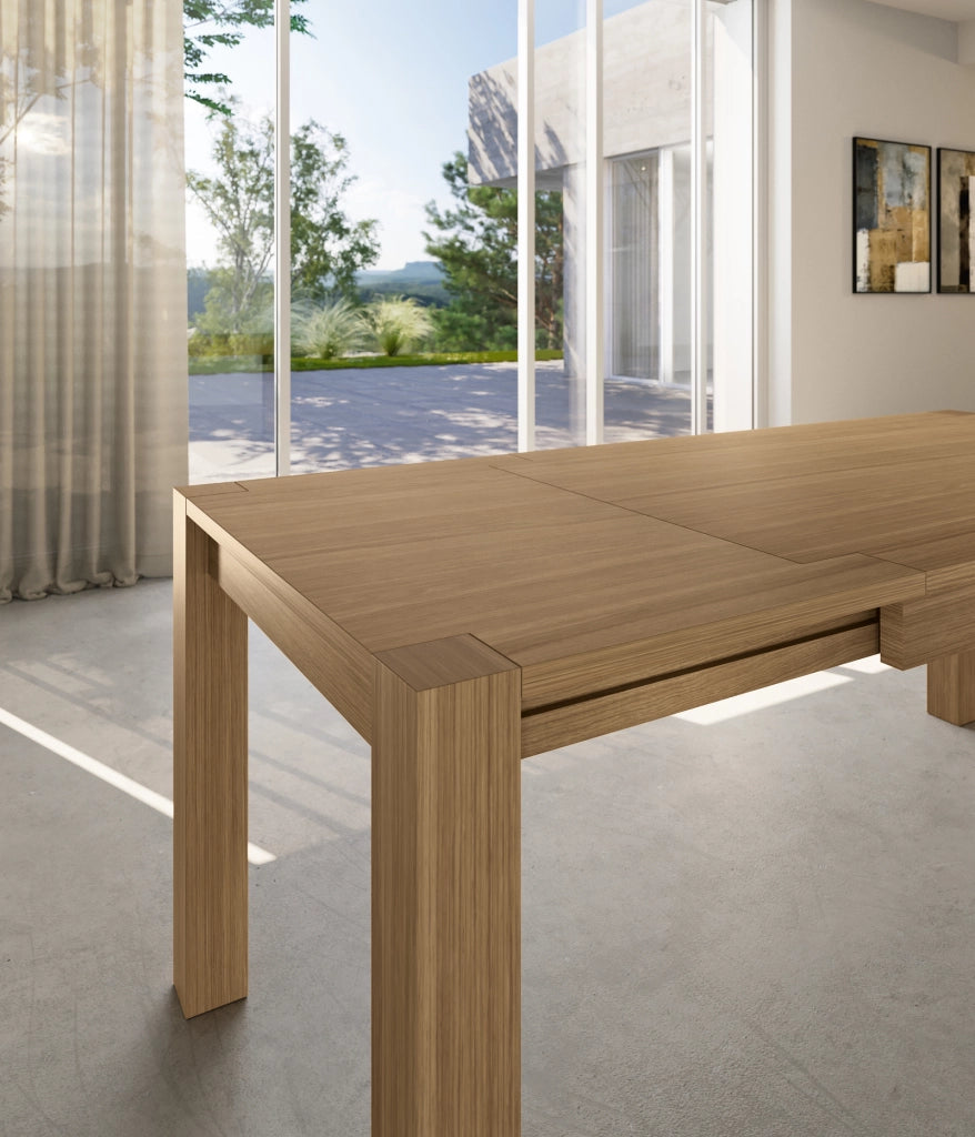 Tavolo Allungabile Wood in Rovere Impiallacciato 140/190 cm - Tavolo da Pranzo Moderno e Rustico con Allunga a Scomparsa Integrata