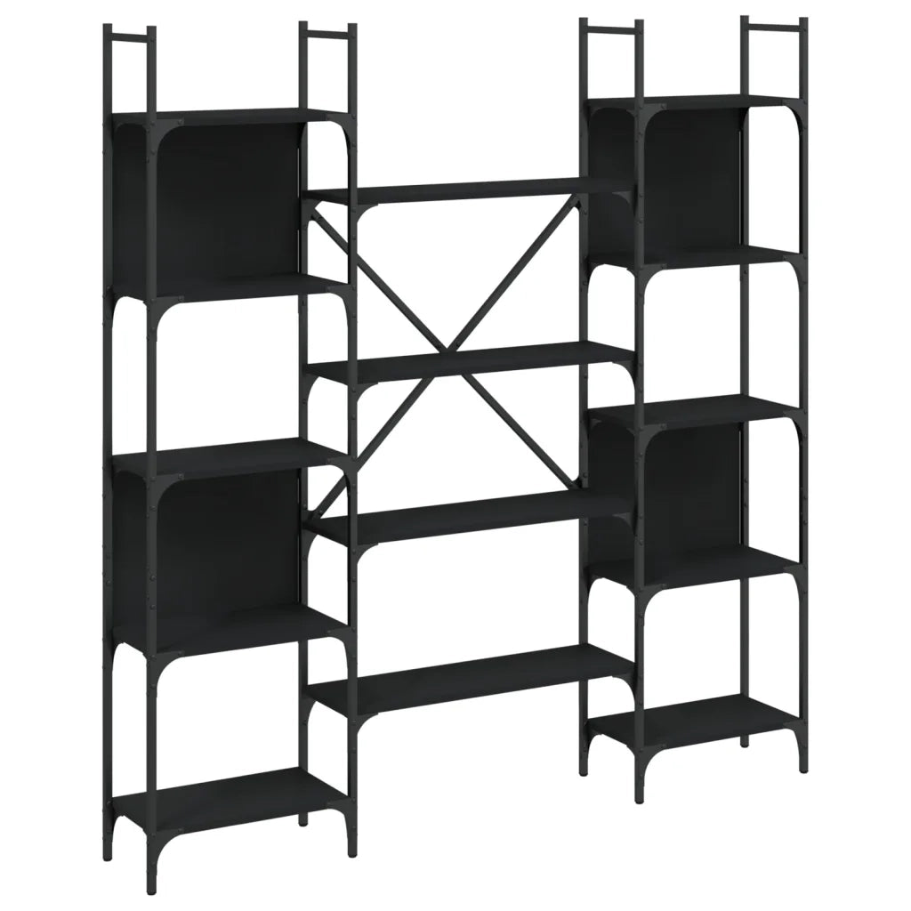 Libreria Nera 155,5x24x166,5 cm in Legno Multistrato 838858