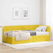 Cornice del letto ad angolo Giallo 90 x 200 cm Velluto