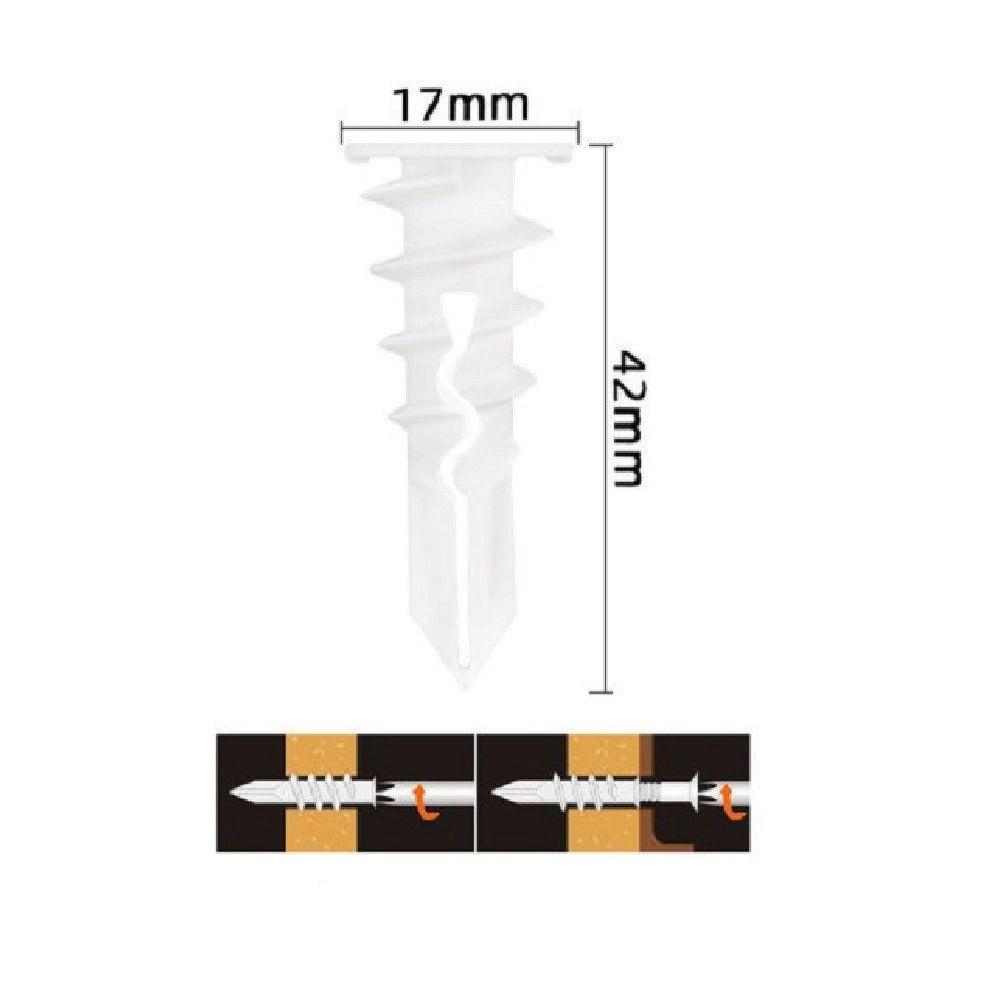 Trade Shop - Set 8 Pezzi Tasselli In Plastica Tassello Fischer Fissaggio Viti 17x42 Mm 57185 -