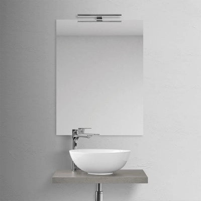 Lavamani da appoggio a bacinella 40 cm in ceramica bianco lucido