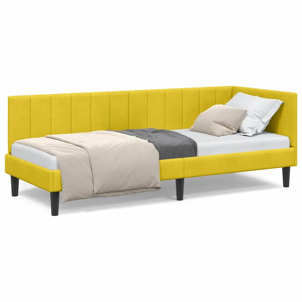 vidaXL Cornice del letto ad angolo Giallo 80 x 200 cm Velluto