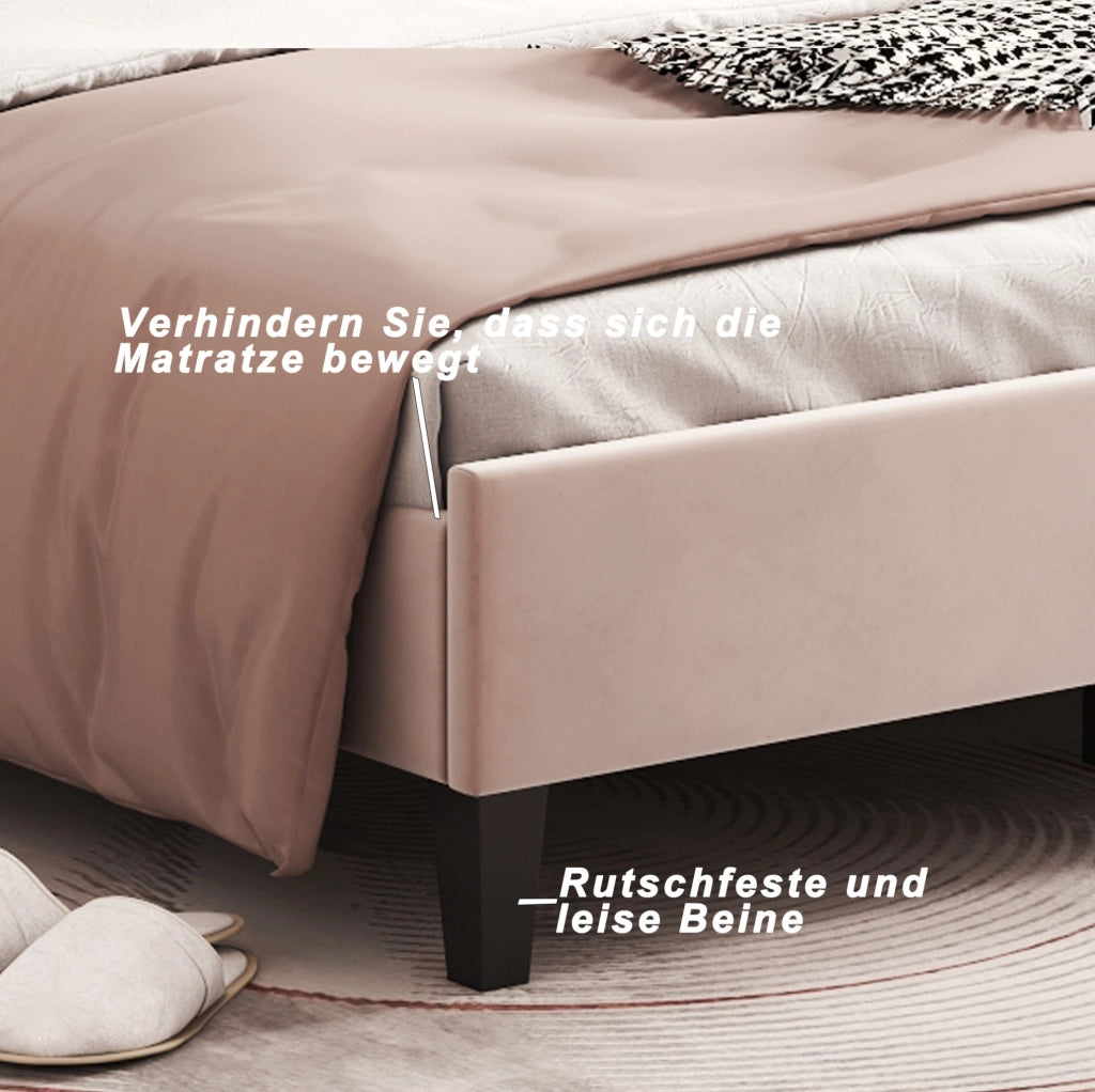Letto imbottito 140×200 cm beige con testiera floreale