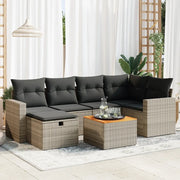 Set Divani da Giardino 7 pz con Cuscini Grigio in Polyrattan 3325791