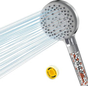 Douchekop idroeconomico - 5 tipi di getto - risparmio energetico - doccia a pioggia - aumenta la pressione - con filtro - filtrazione a 3 stadi - pietre aggiuntive - 175 GPM/min.