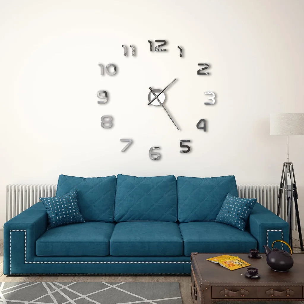 Orologio da Parete 3D in Stile Moderno 100cm XXL Argento 50634