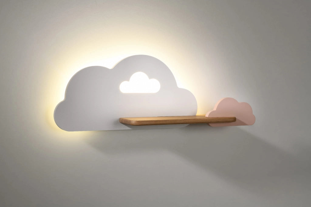 Applique Candellux Cloud con mensola LED 5W rosa bianco