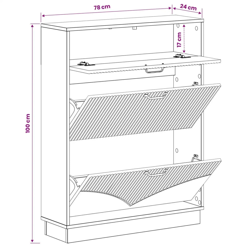 Mobile per scarpe HOORN 78 x 24 x 100 cm Legno ingegnerizzato 897317