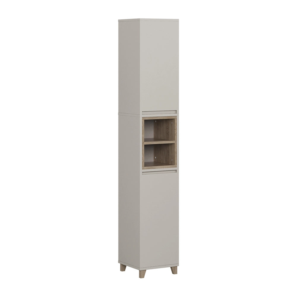 Vicco Armadio per il bagno Greige/Rovere 30 x 170 cm con 2 porte