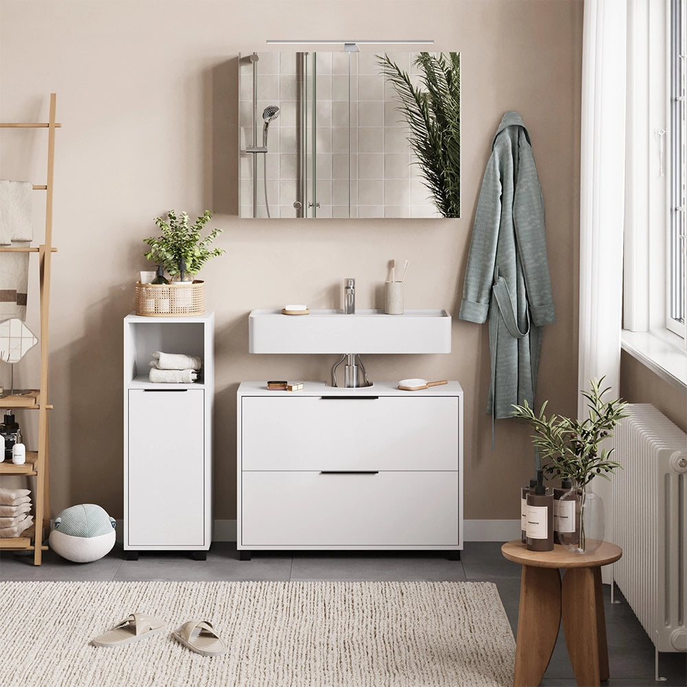 Vicco Set di mobili da bagno Bianco 3 parti