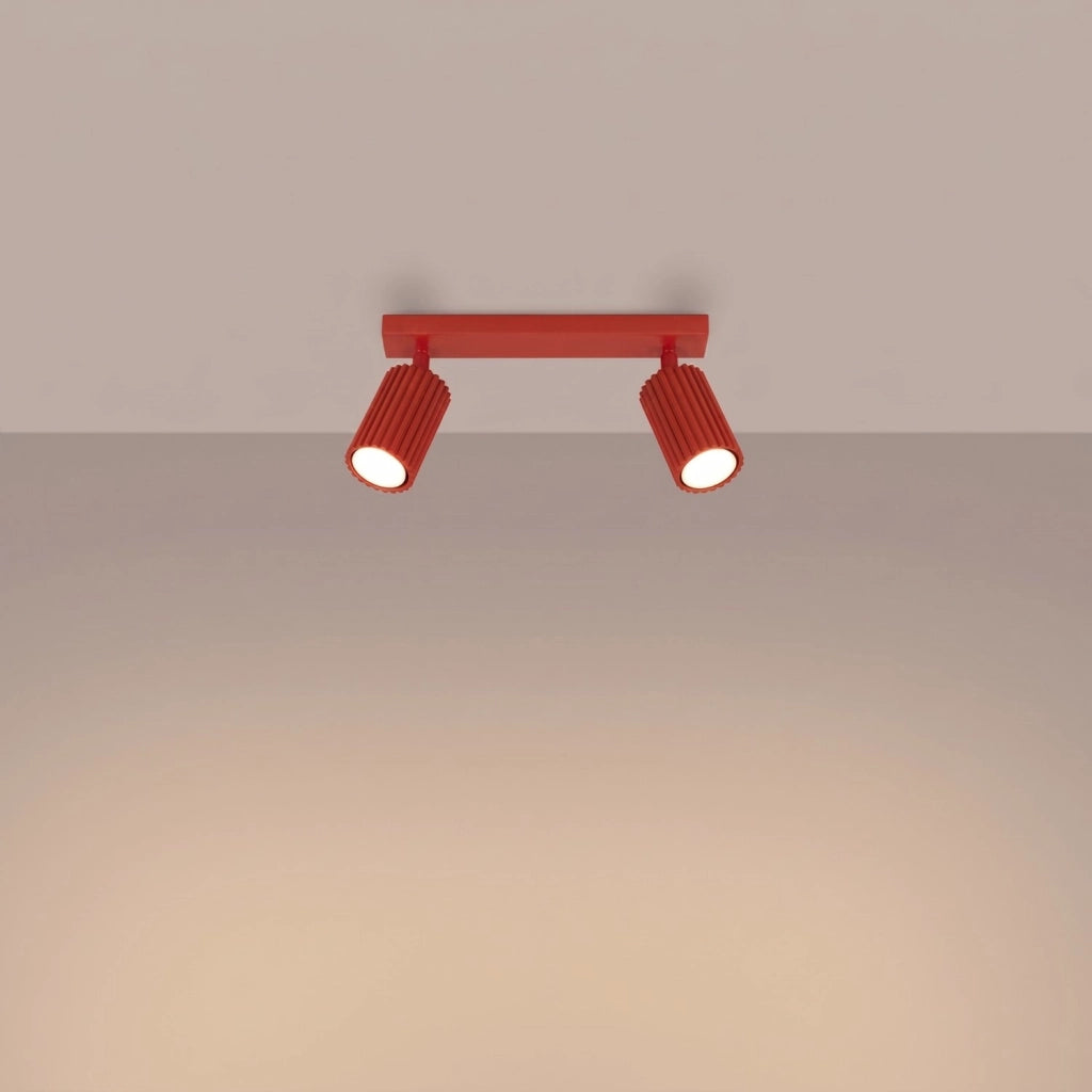 Plafoniera KARBON 2 rosso