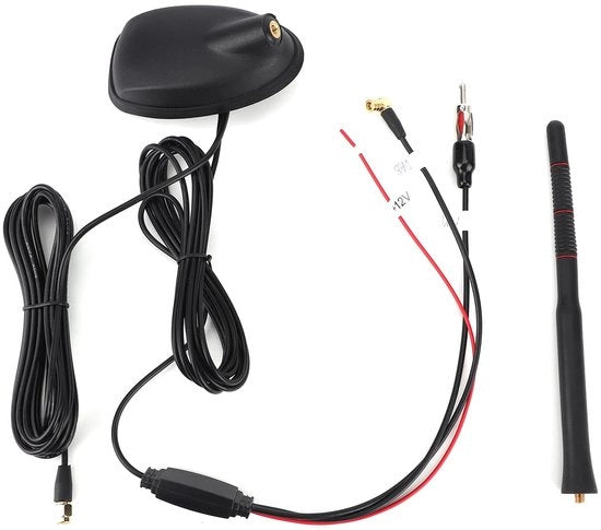 Antenna universale attiva per auto - alta copertura - impermeabile - resistente alla polvere - adatta per il tetto più alto - DAB+/FM - antenna