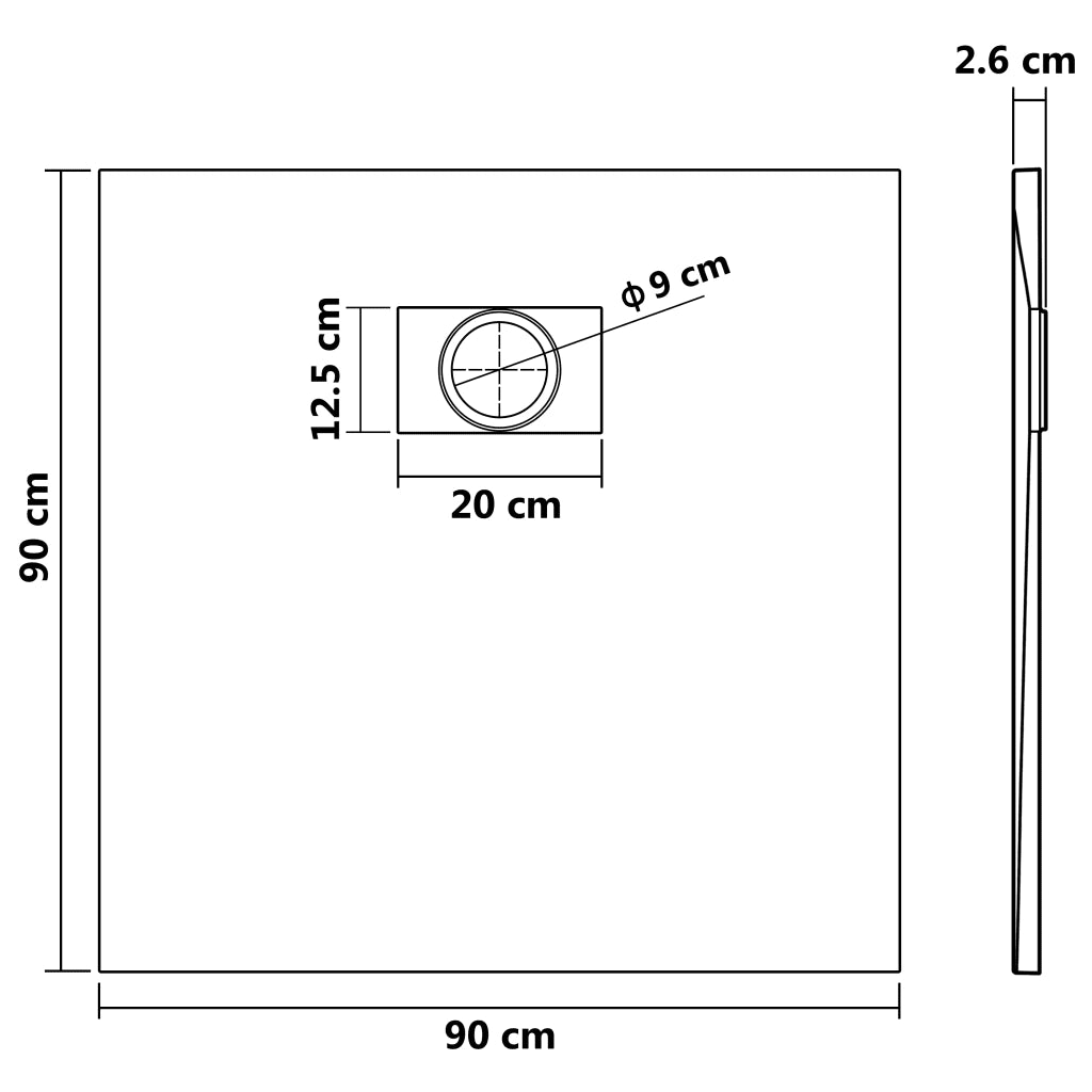 Piatto Doccia in SMC Bianco 90x90 cm CFW5594470