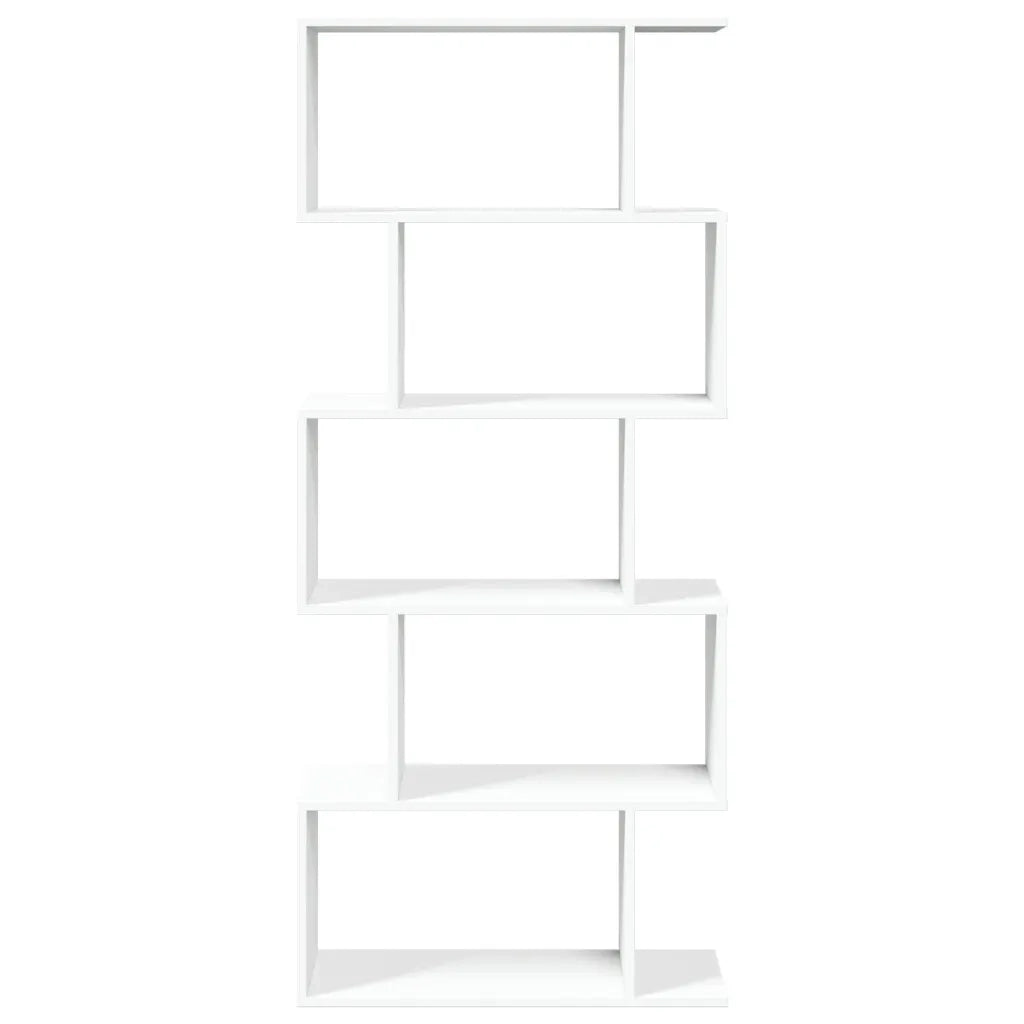 Libreria divisoria per ambienti a 5 ripiani bianca 70x24x161 cm in legno ingegnerizzato 858093