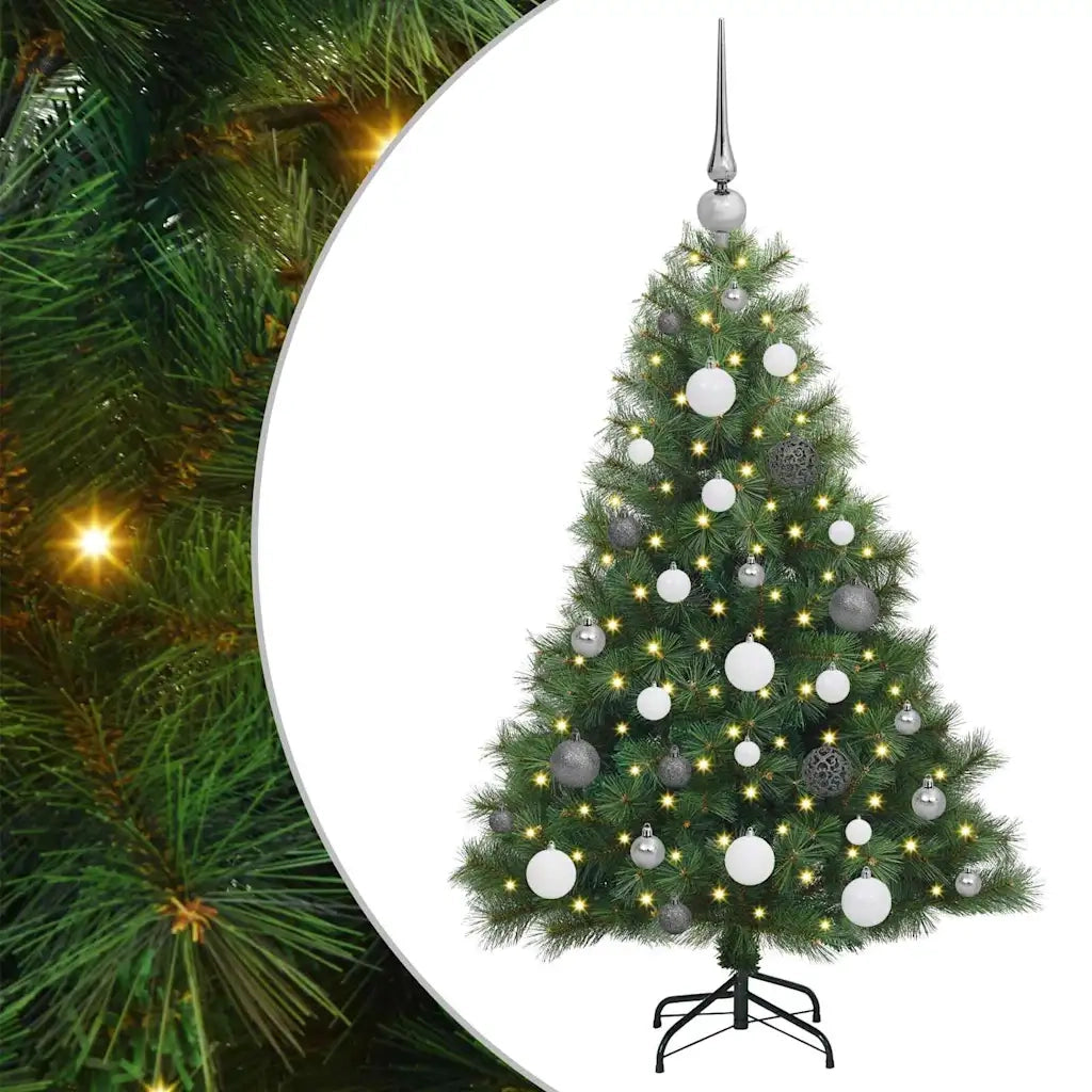 Albero di Natale artificiale con 150 LED Verde 120 cm PE e PVC