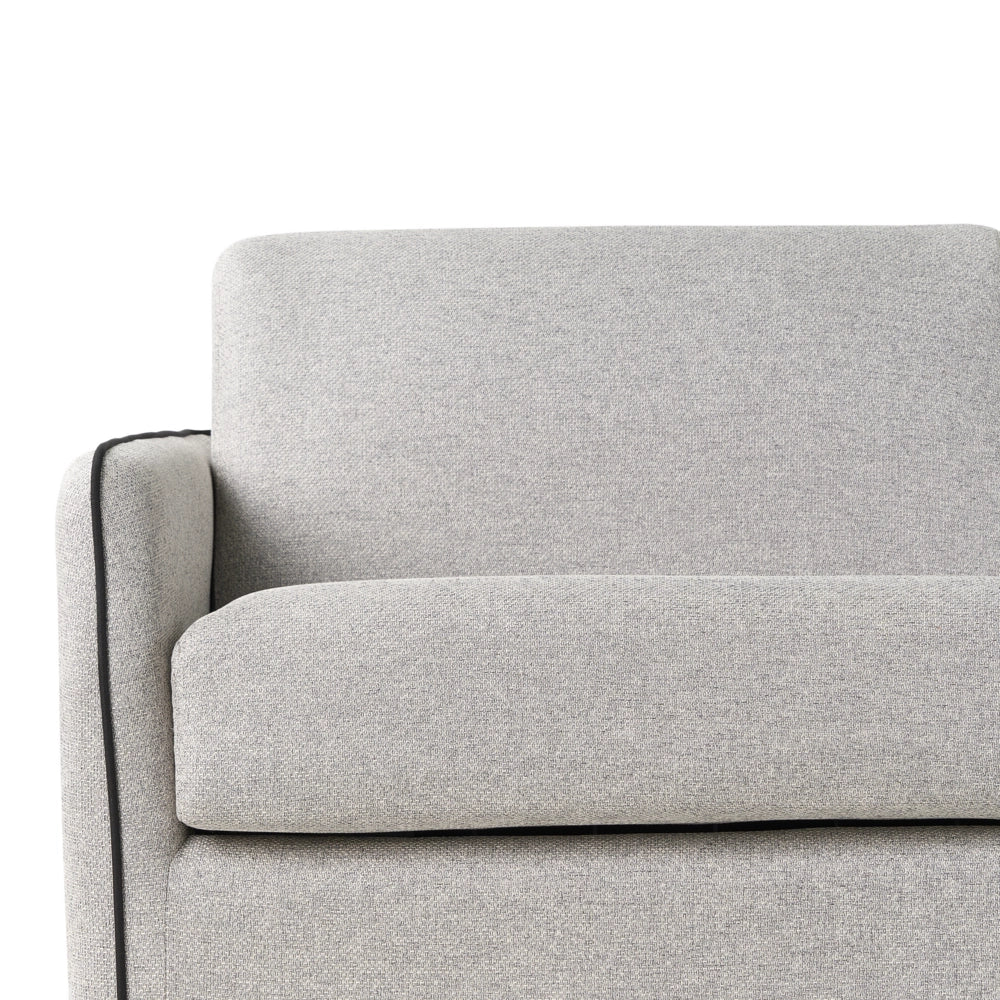 Divano letto in tessuto grigio imbottito a 2 posti trasformabile con gambe in plastica Soggiorno moderno minimalista