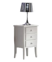 Comodino 3 cassetti shabby legno massiccio bianco 45x34x71 (3022) - Mobili 2G