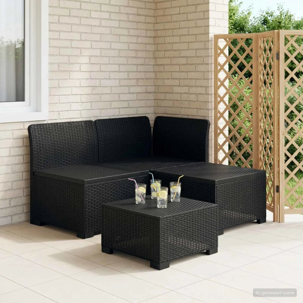 Divano da Giardino a 3 Posti in Aspetto Rattan PP Antracite 8011884