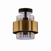 Plafoniera Candellux Spiega nero oro metallo 1xE27 18cm