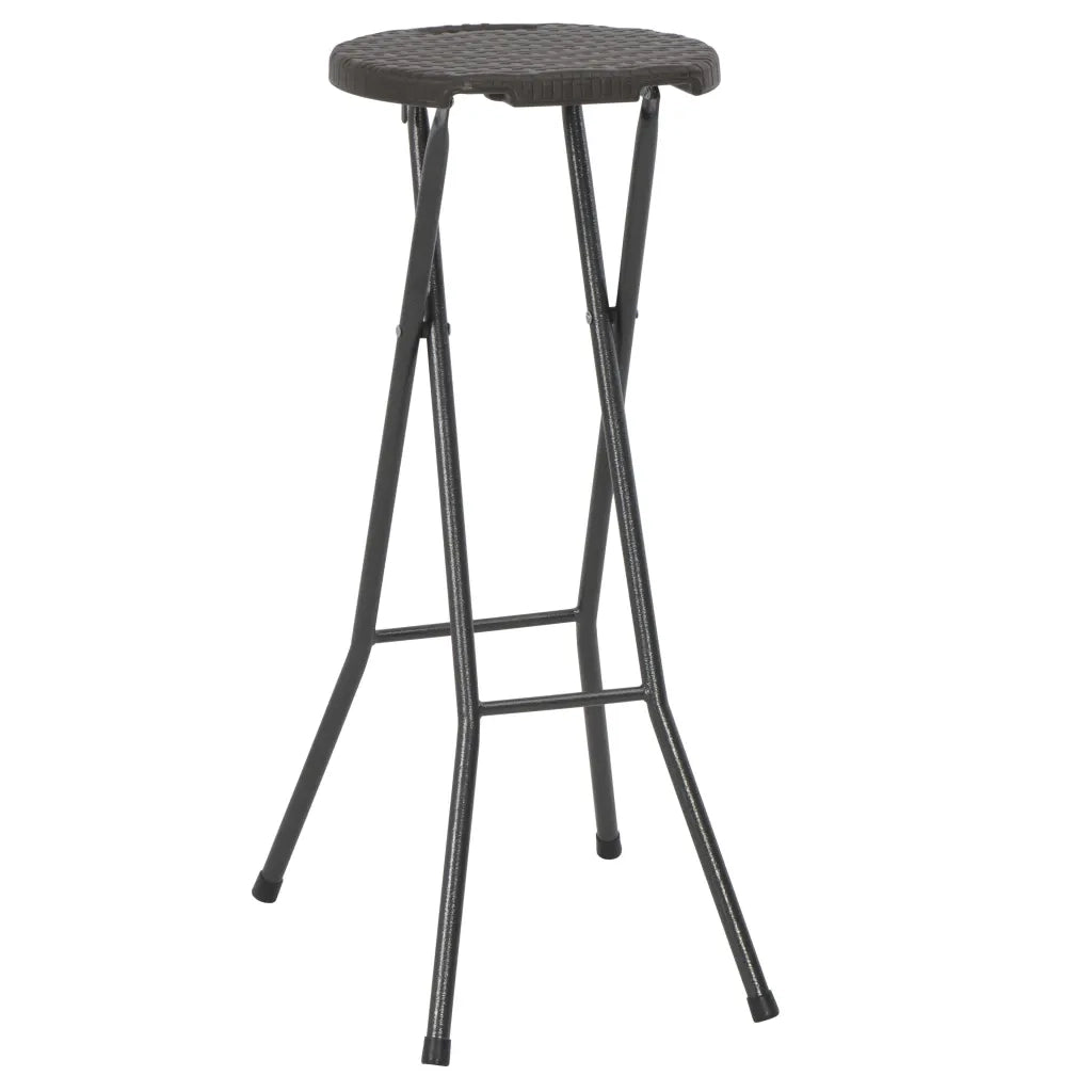 Sgabelli da Bar Pieghevoli 2 pz HDPE e Acciaio Marroni Rattan 44559