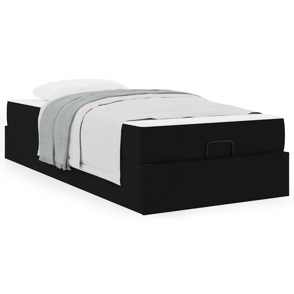 vidaXL Struttura del letto con materasso Nero 80 x 200 cm Tessuto